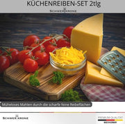 Set di 2 raspanti per formaggio e verdure in legno di olivo e acciaio inossidabile