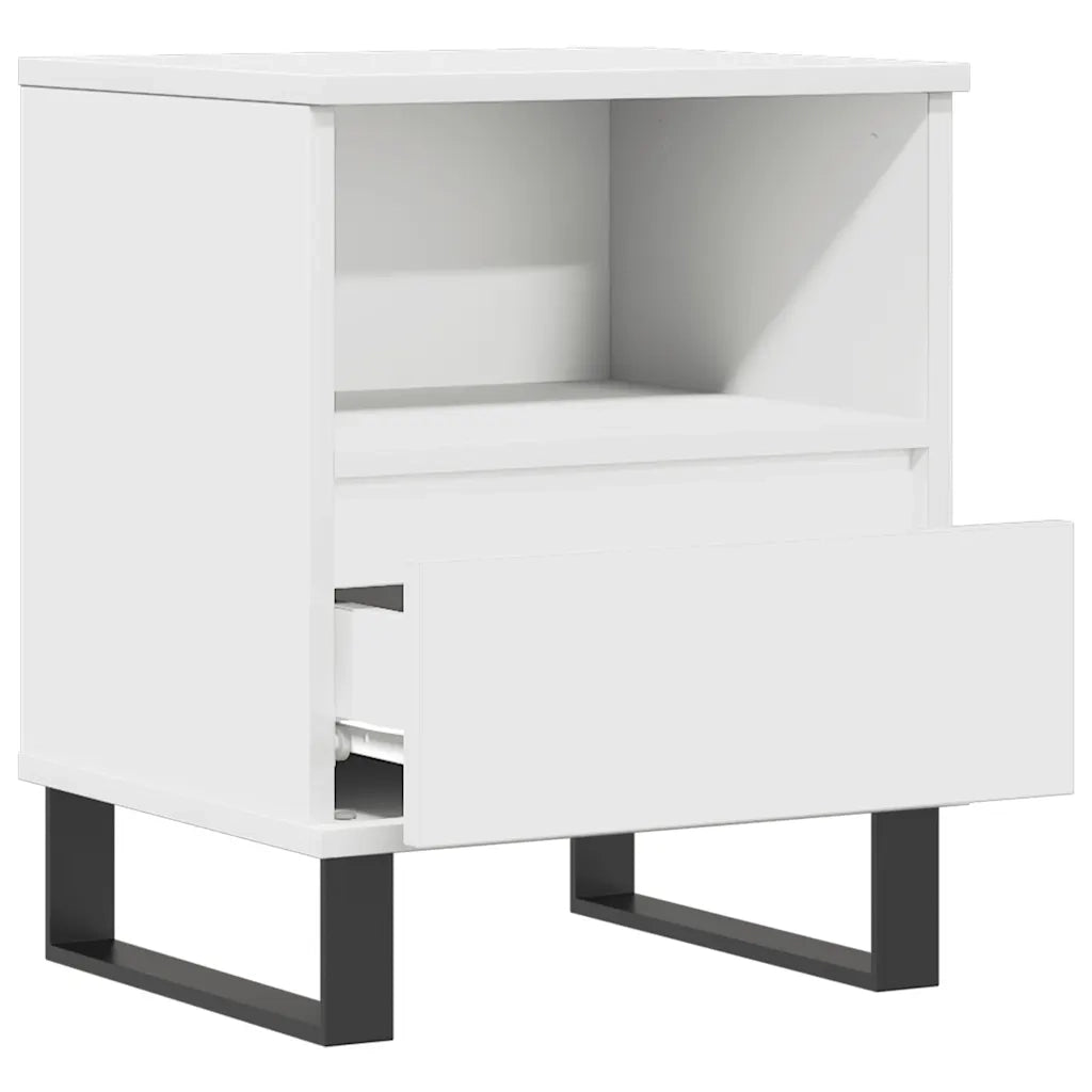 Comodino | Armadio da Notte | Mobiletto da notte Bianco 40x35x50 cm in Legno Multistrato