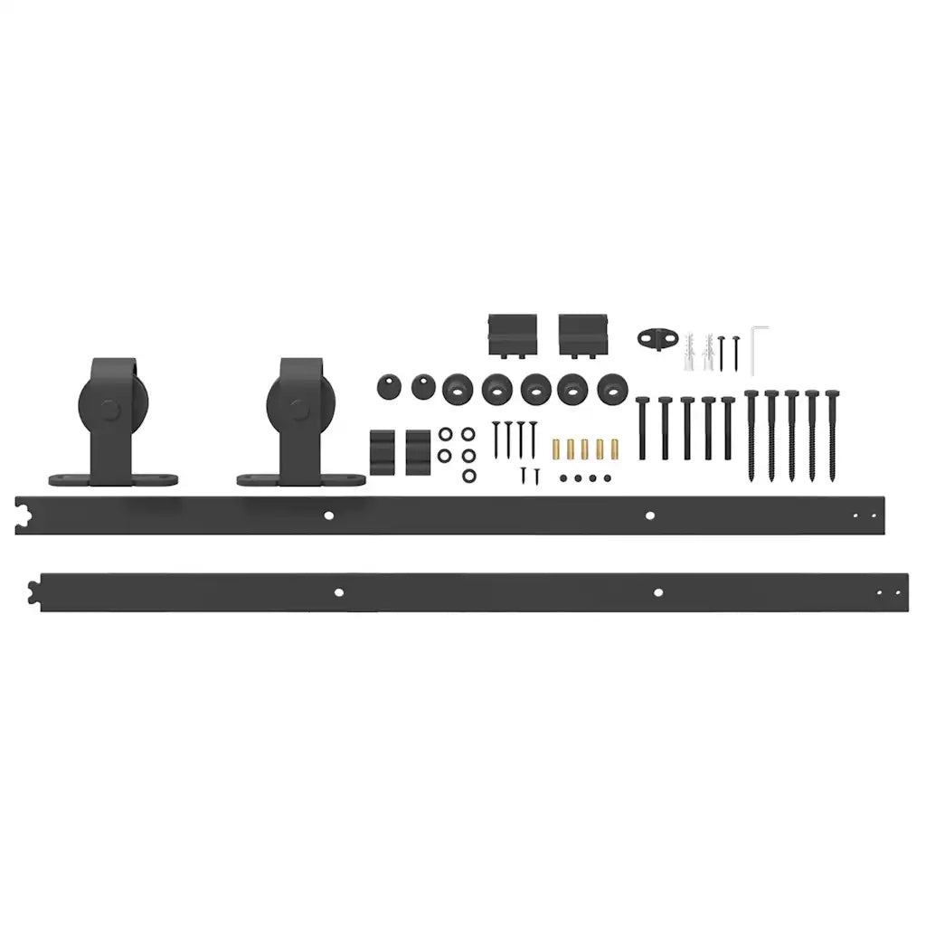 Kit di Binari per Porte Scorrevoli 183 cm Acciaio Nero CFW1558851