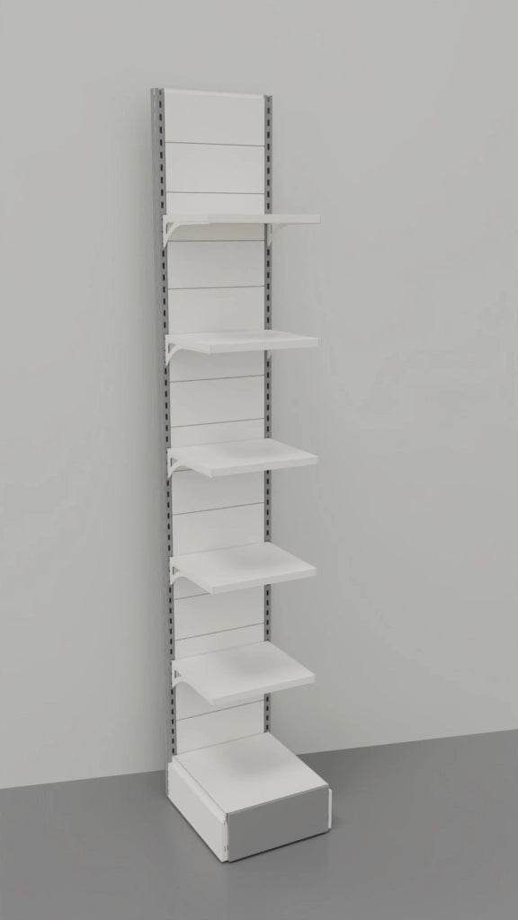 Arredo a negozio a parete scaffalatura metallica cm. 80x60x300h