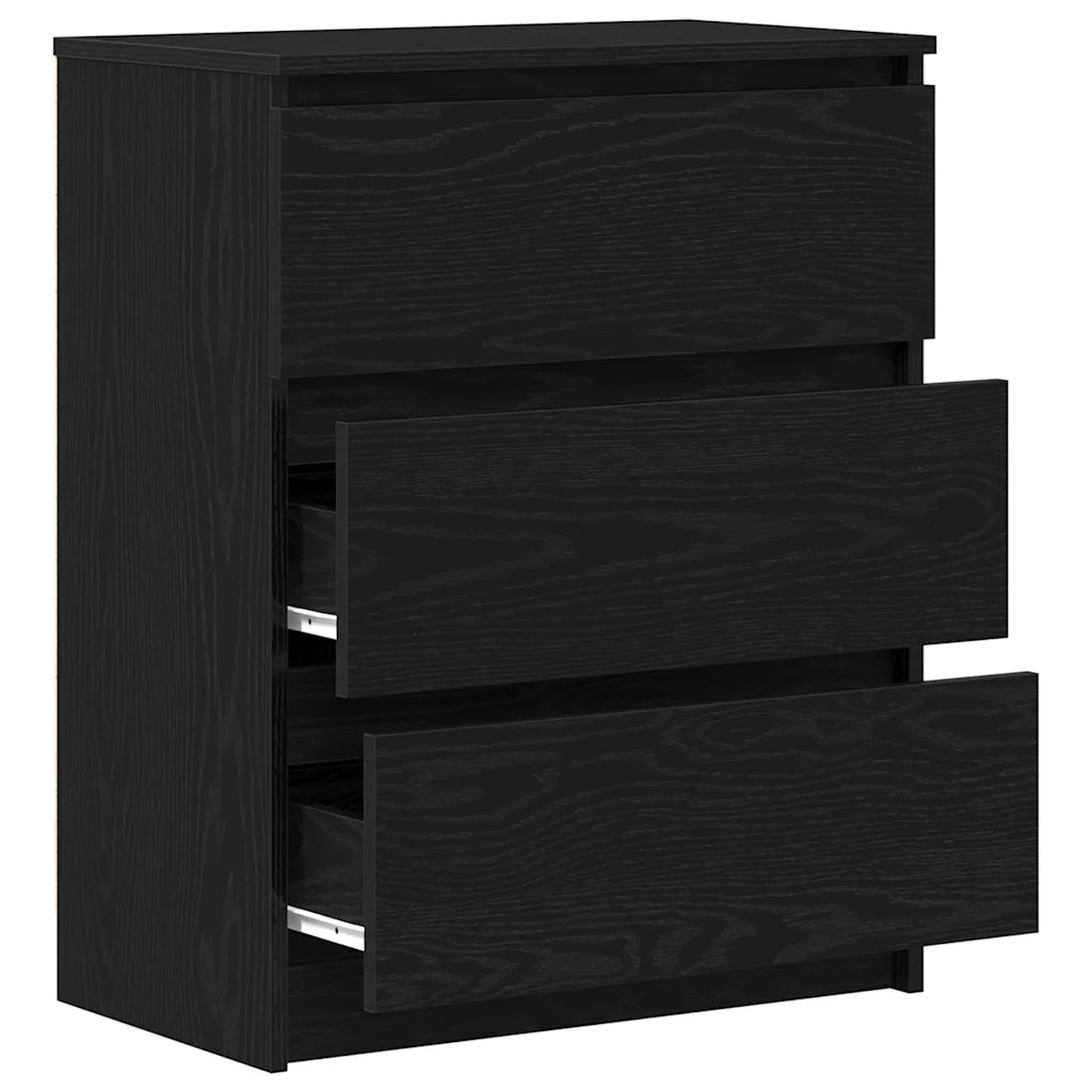 Credenza Rovere Nero 60x35x76 cm in Legno Multistrato 862493