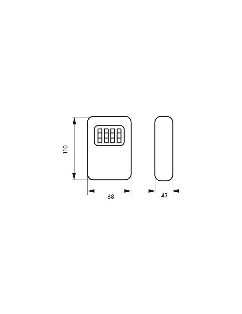 Cassetta portachiavi a combinazione 47 x 75 mm, acciaio, nera – THIRARD