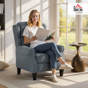 Fauteuil Inclinable en Polaire Teddy Repose-Pieds Extensible Gris