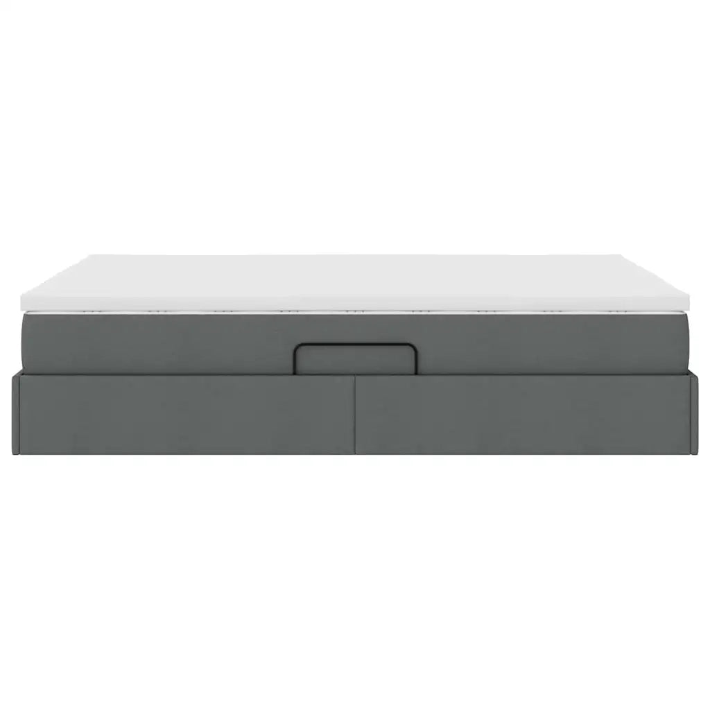 Letto con contenitore e materasso Grigio scuro 140 x 200 cm