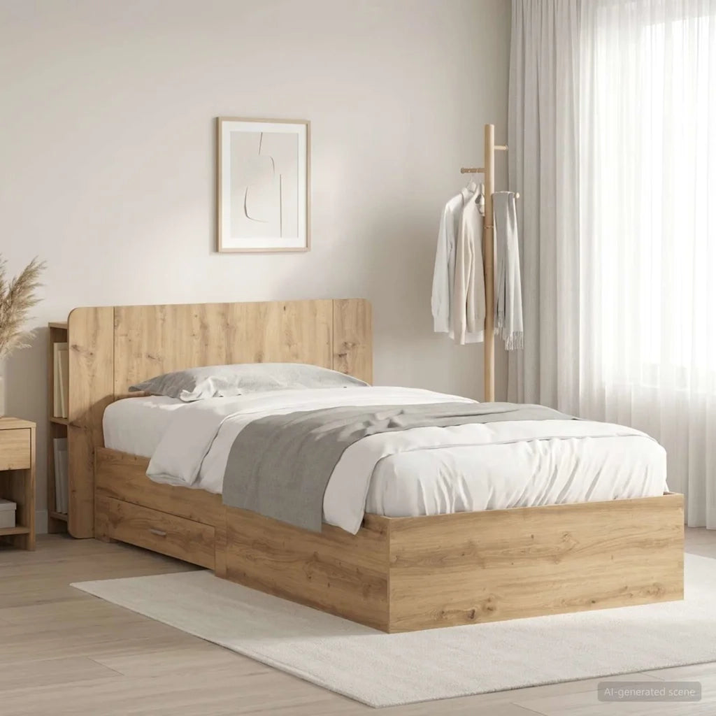 Telaio del letto con storage Rovere Artigianale 90 x 200 cm