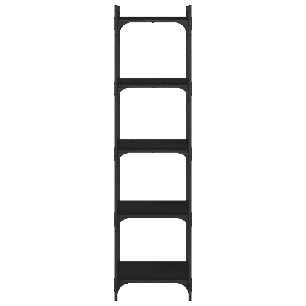 Libreria a 5 Ripiani Nera 40x30x154 cm in Legno Multistrato 837637