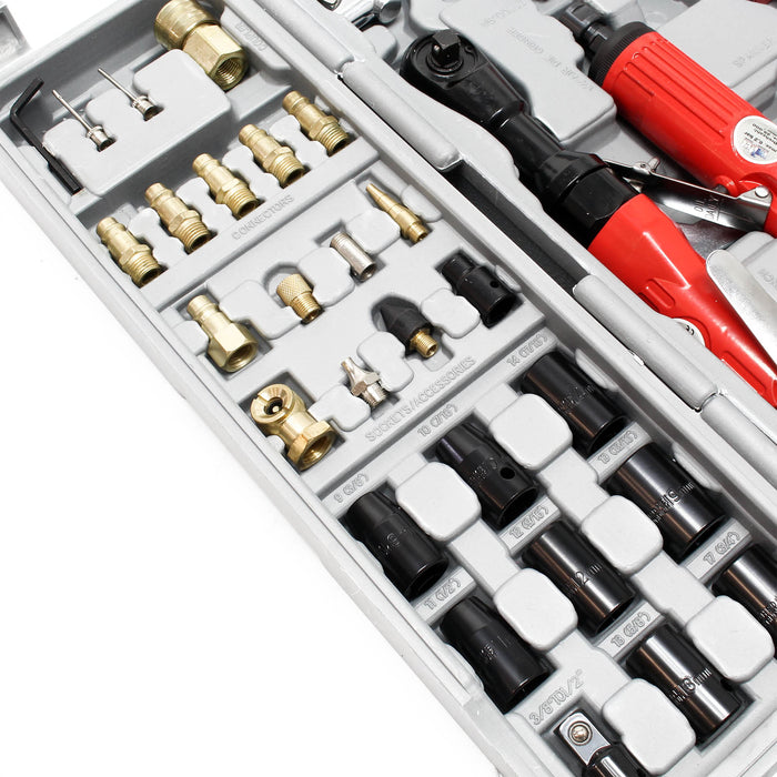 Kit accessori per compressore 71 pezzi con 4 utensili pneumatici e inserti
