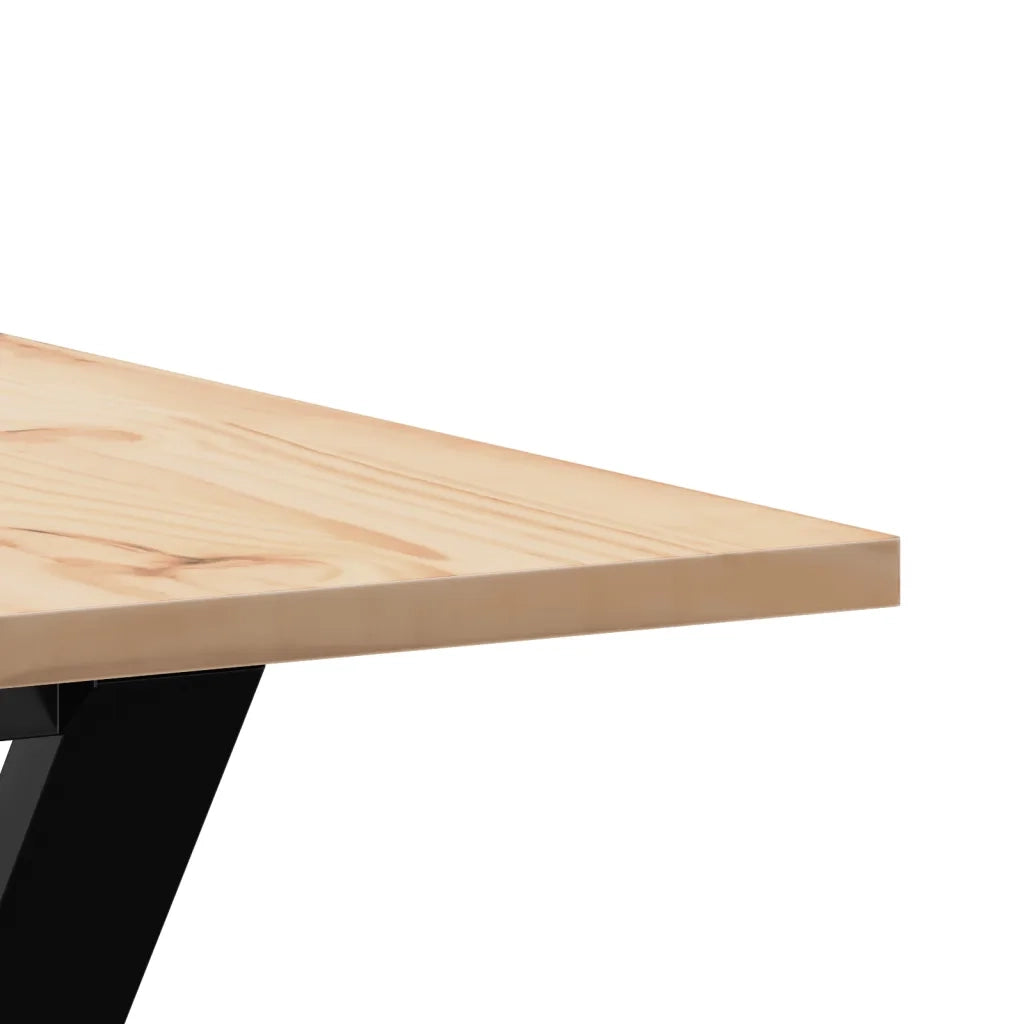 Tavolo da Pranzo | Tavolo da cucina Telaio a Y 80x80x75 cm Legno Pino e Acciaio