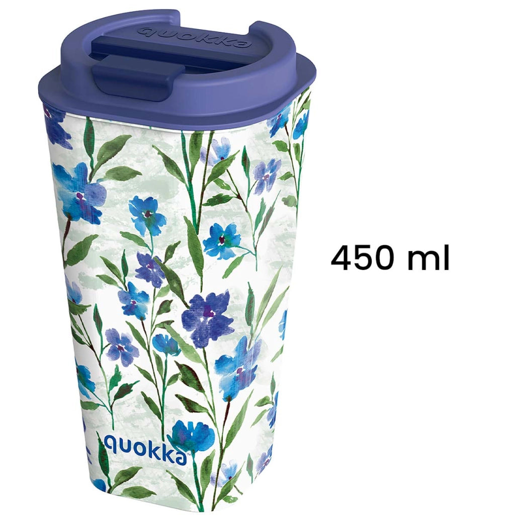 Bicchiere Termico 450ml Doppia Parete Antifuoriuscita Ermetico senza BPA Blu Quokka