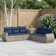 Set di divani 7 pz Grigio e Blu Navy Rattan sintetico e Acciaio 3448825