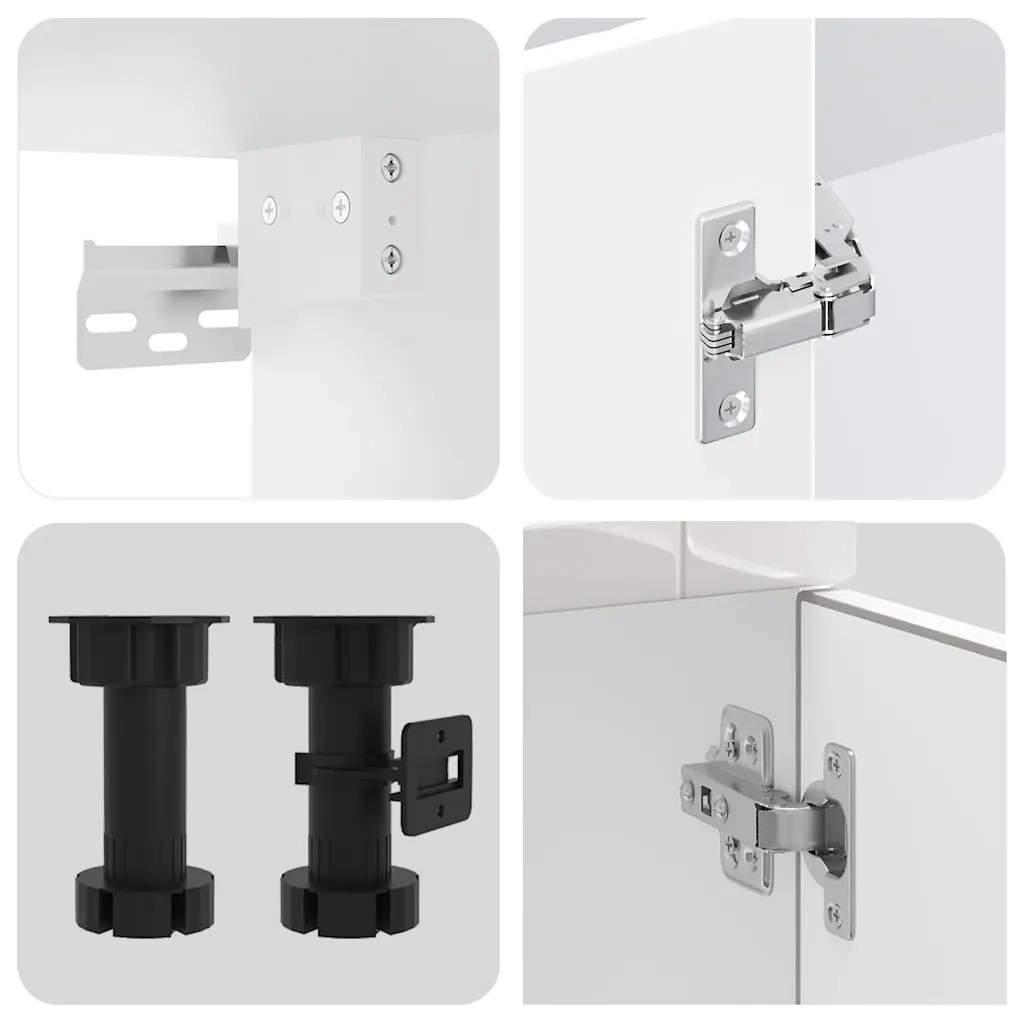 Set Mobili da Cucina 8 pz Kalmar Bianchi Lucido in Truciolato