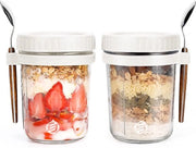 Set di contenitori per overnight oats in vetro a mason -  Havermout - Kit per colazione