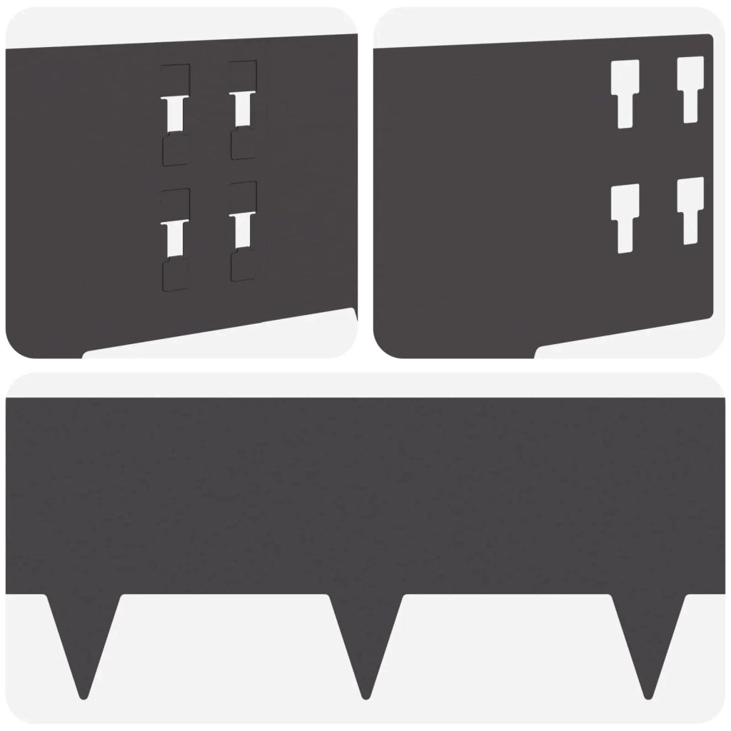 Bordura per Prato 20 pcs 100 x 20 cm Acciaio Nero 8008575