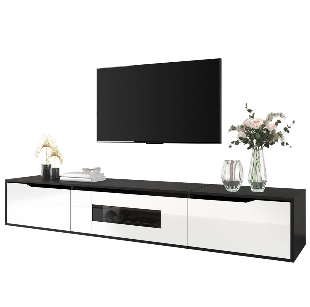 Mobile TV 180 cm nero e bianco con LED USB