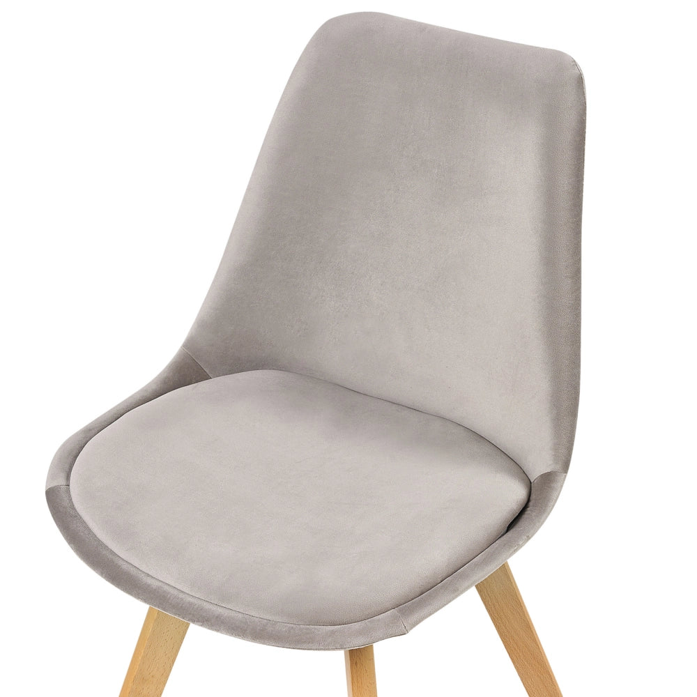Set di 2 sedie da pranzo con rivestimento in velluto taupe gambe in legno eleganti design moderno