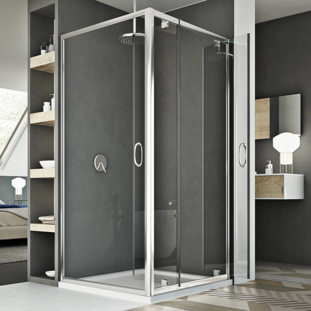 Box Doccia 80x90 AP. 90 CM H185 trasparente mod. Sintesi Duo 2 Ante