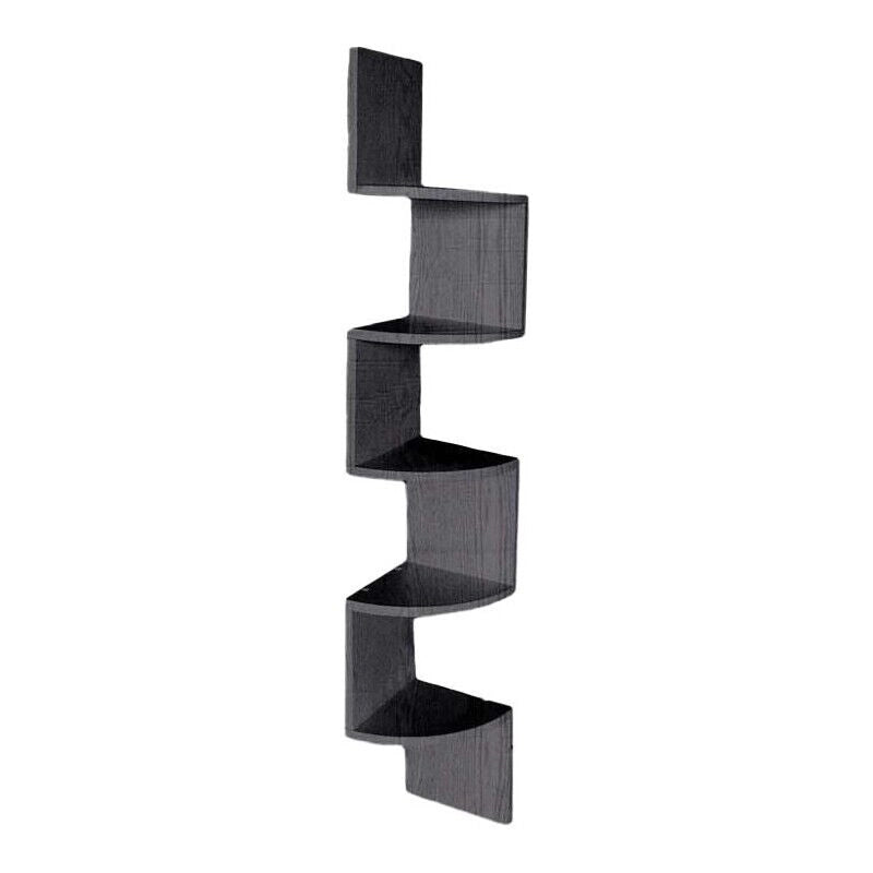 MENSOLA ANGOLARE IN LEGNO CON 4 RIPIANI 19X19X123 CM COLORE WENGÈ