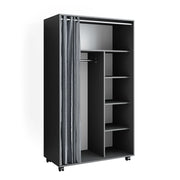 Vicco Armadio multifunzione Grigio 100 x 168 cm Con rulli