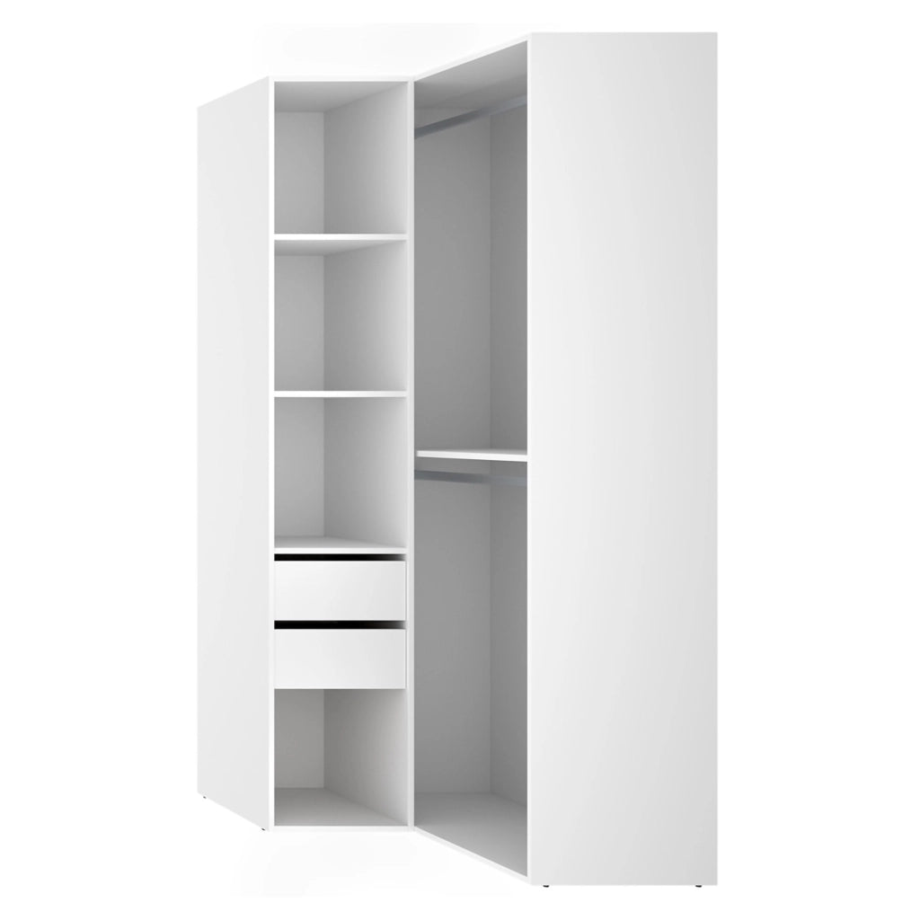 Armadio Camera da Letto Labuco, Guardaroba Grande Modulabile, 105x205h cm Bianco
