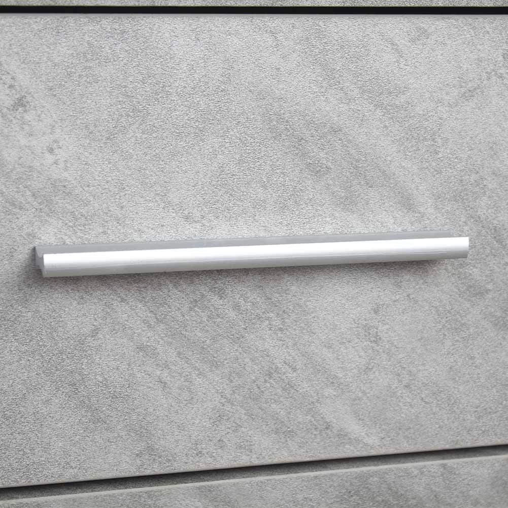 Cassettiera Mobile Armadietto 3 Porte 2 Cassetti Design Moderno Cemento e Bianco