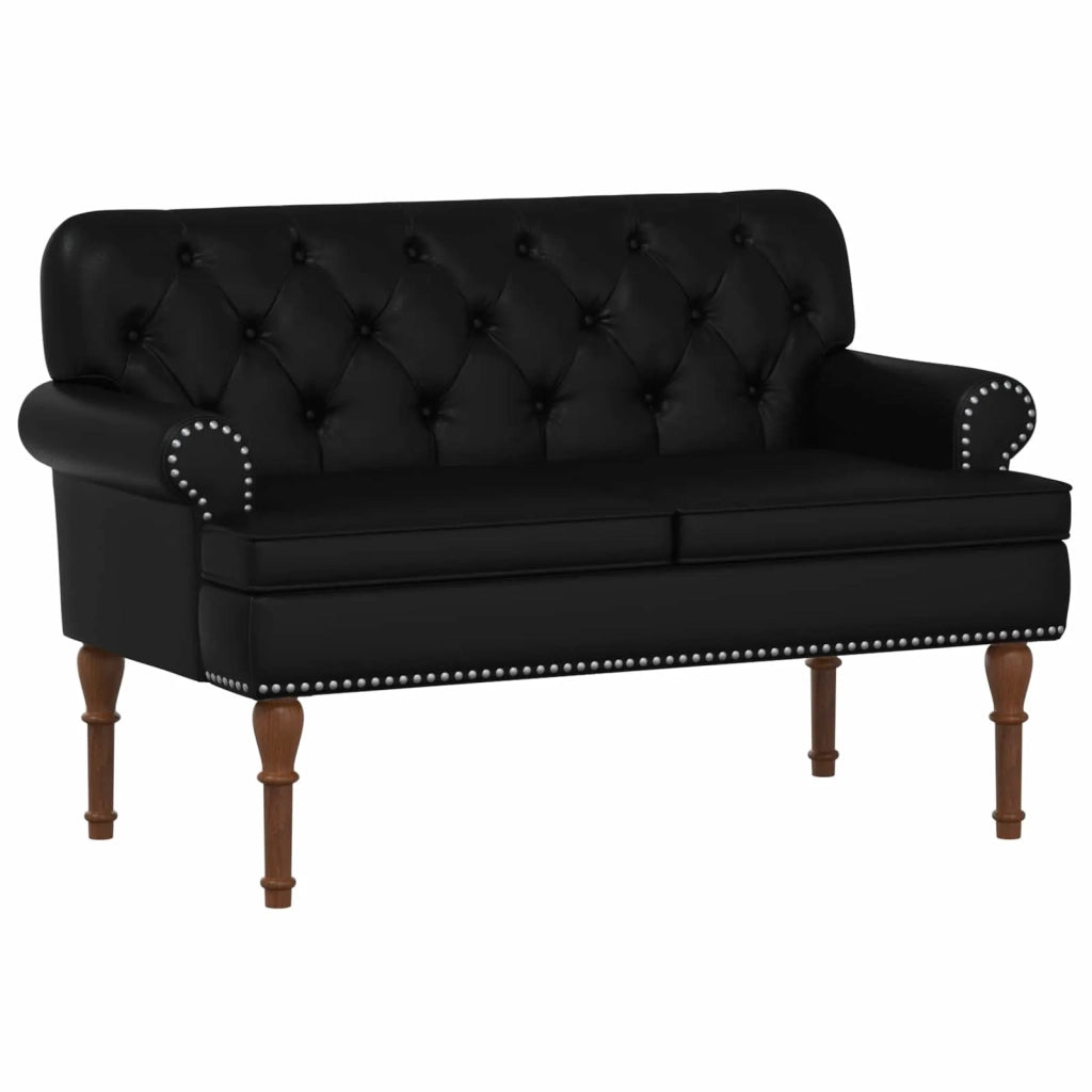Loveseat con bottoni imbottiti Nero 120 x 65 x 77 cm Similpelle 42041856