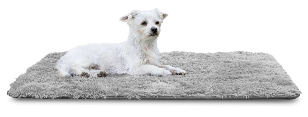 AIO FACTORY 120x80 cm Tappetino per cuccia per cani Shaggy Grigio chiaro Impermeabile