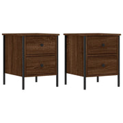 Set di 2 Comodini | Armadio da Notte | Mobiletto da notte Rovere Marrone 40x42x50 cm in Legno Multistrato