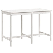 Tavolo da Giardino | Tavolino da esterno Bianco 159,5x82,5x110 cm Legno Massello Pino