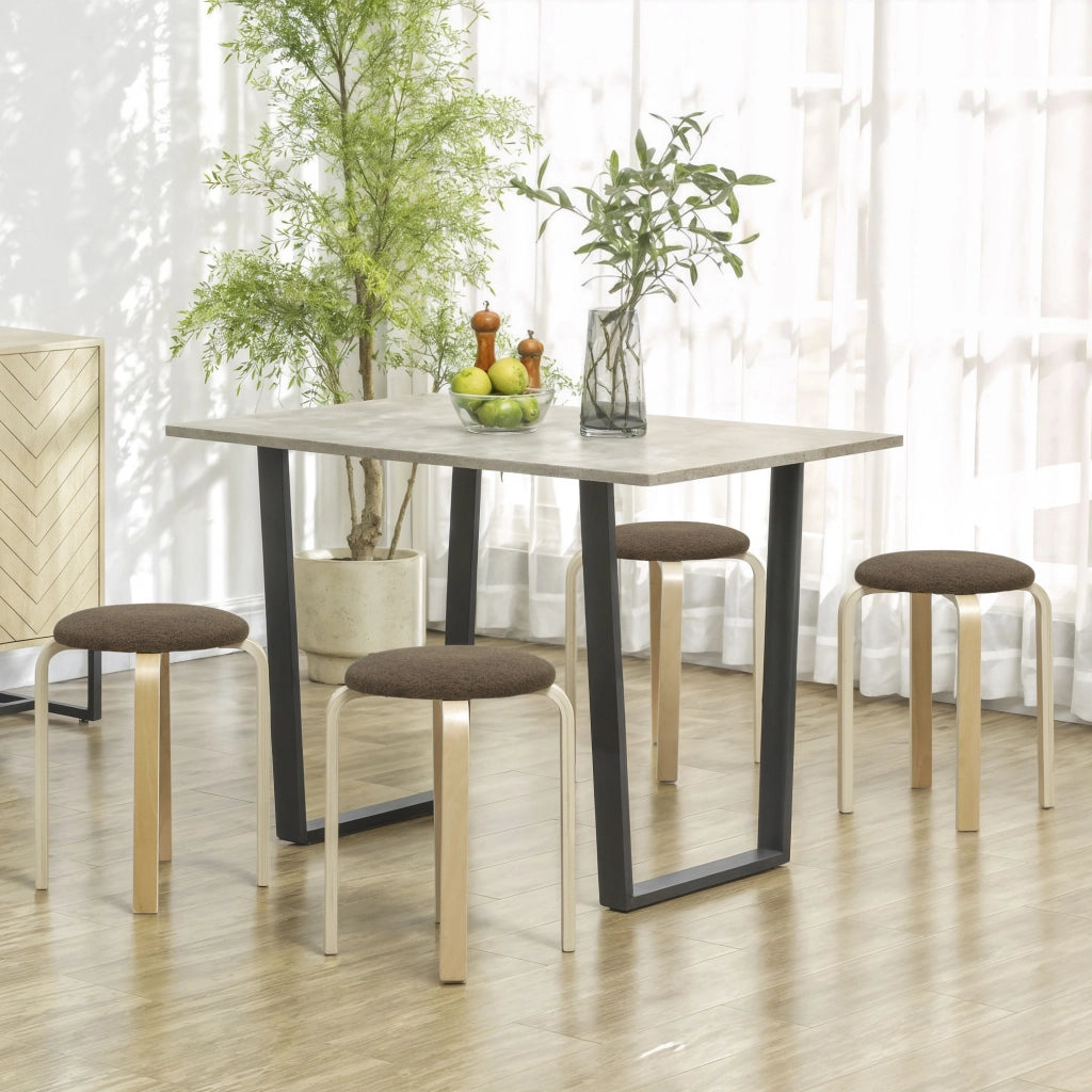 Sgabello imbottito in set di 4 ¨C Zephmum ¨C Legno marrone