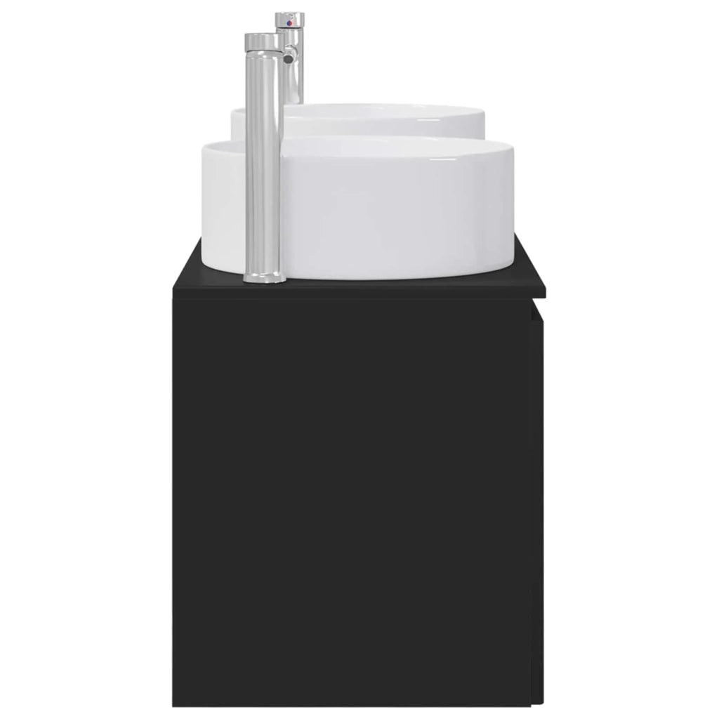 Set di Armadi da Bagno 3 pz Nero 49,5 x 44,5 x 65,5 cm 3405738