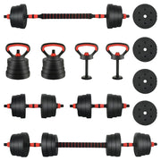 Set di Manubri 4-in-1 30kg Nero e Rosso CFW4799376