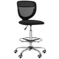Sedia da Ufficio, Sedia da Lavoro, Sedia da Scrivania, regolabile in altezza, imbottita, Nero