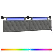 Testiera | Testata sospesa Con luce LED Grigio Scuro Velluto