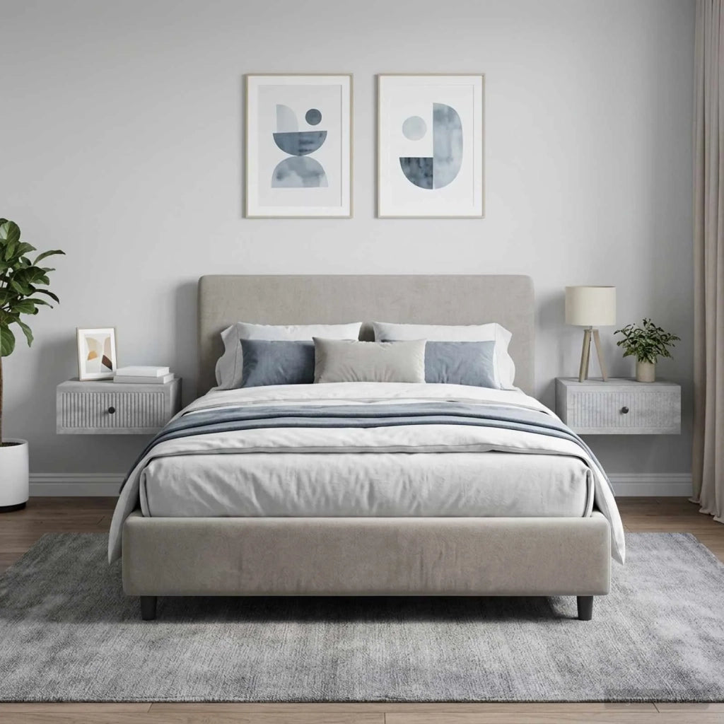 Armadio da Notte 2 pcs Grigio Cemento 49 x 34,5 x 20 cm 897942