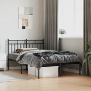 Giroletto con Testiera-Struttura Letto con testiera in Metallo Nero 120x200 cm 464781