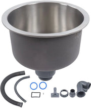 Bacino Lavello in Acciaio Inossidabile - Unico Compartimento Sottofondo - 30cm di Diametro - Organizzatore per Gootstelle - Superficie Idrorepellente Duratura - Eccellente Scarico