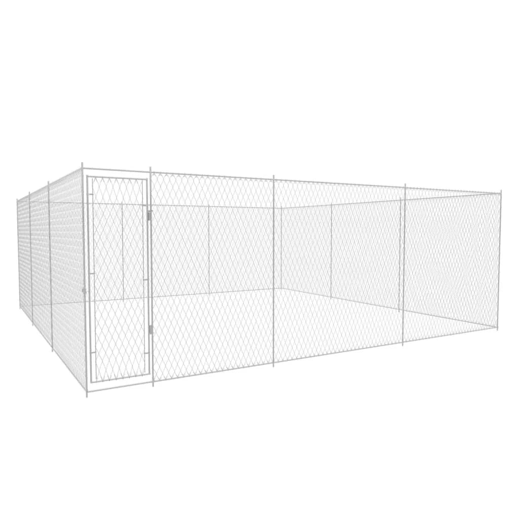 Cuccia da esterno gabbia recinto per animali box per cani da esterno in acciaio zincato 570 x 570 x 185 cm 02_0000474