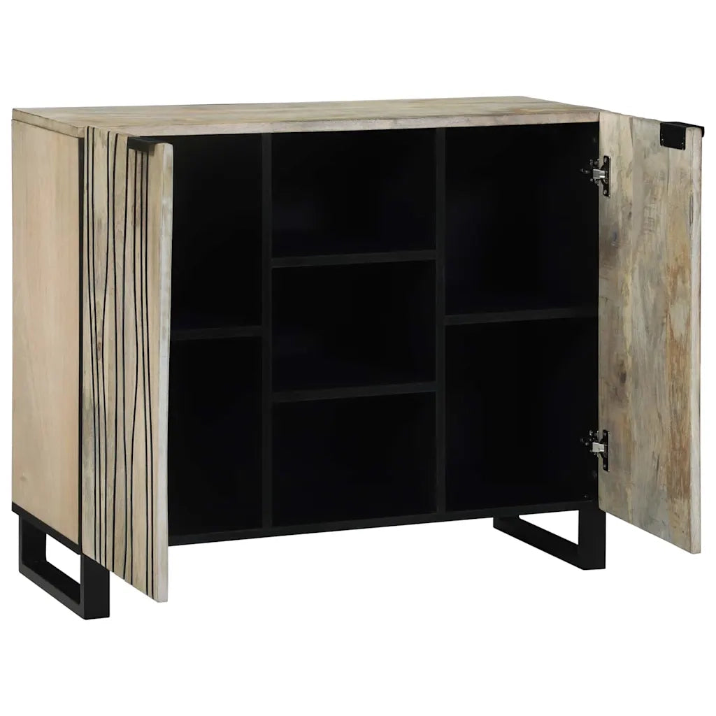 vidaXL Sideboard Bianco 90 x 33 x 75 cm legno massello di mango