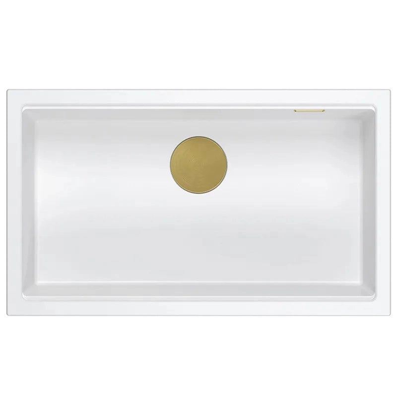 Lavello In Granito Logan 110 White Tappo acciaio