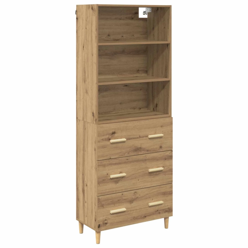 Credenza | Madia | Buffet da pranzo | Armadio da pranzo con cassetto Rovere artigianale 69,5 x 32,5 x 180 cm
