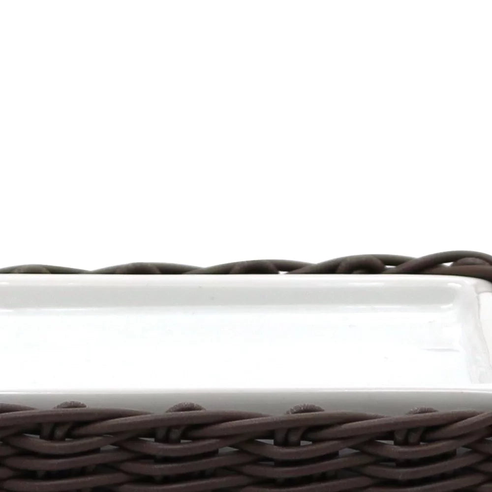 Portasapone in ceramica bianco - serie Fibra