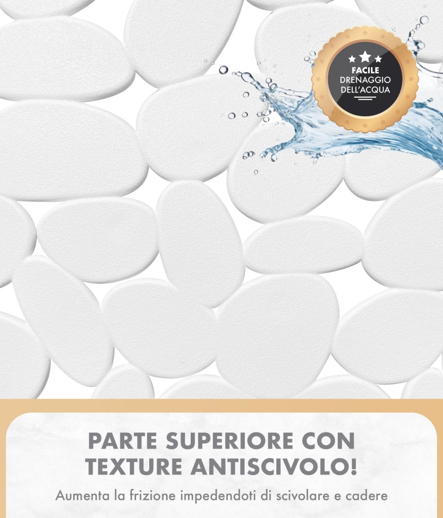 Prodotto Italiano Di Qualità Tappeto Per Doccia o Vasca 2 Misure Disponibili Grande Antiscivolo Con Ventose Antifumma Tappeti Bagno Lavabili In Lavatrice BPA free Tappetino  Per vasca - Fiume