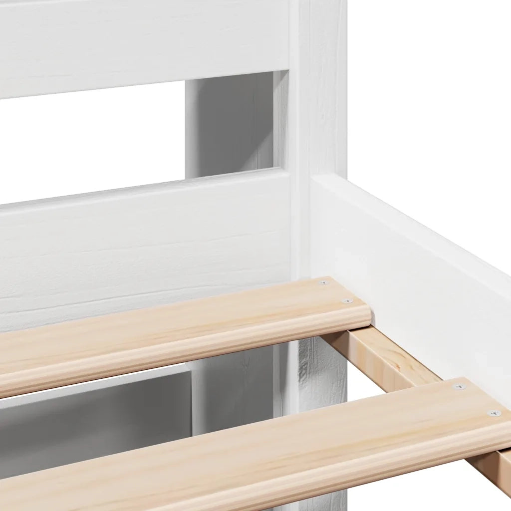 Letto matrimoniale | Letto per adulti | Letto Libreria senza Materasso Bianco 150x200 cm Legno di Pino