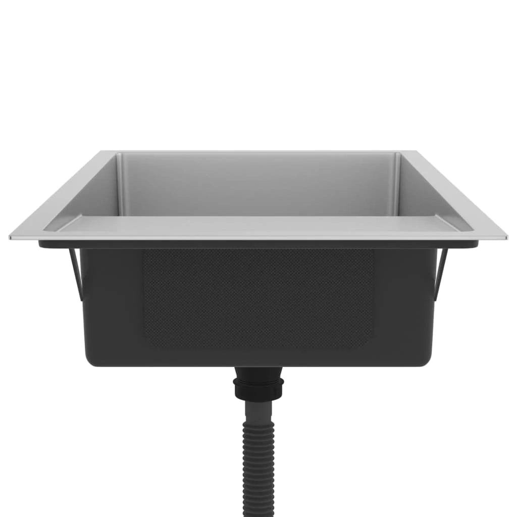 Lavello da cucina fatto a mano 75 x 44 cm acciaio inox argento 02_0002469