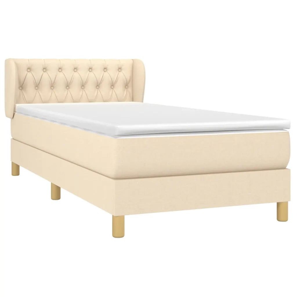 Giroletto a Molle con Materasso Crema 90x190 cm in Tessuto 3127010