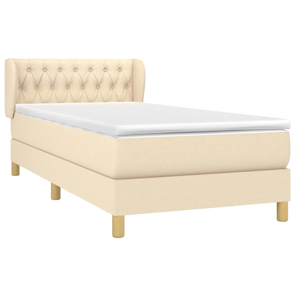 Giroletto a Molle con Materasso Crema 90x190 cm in Tessuto 3127010