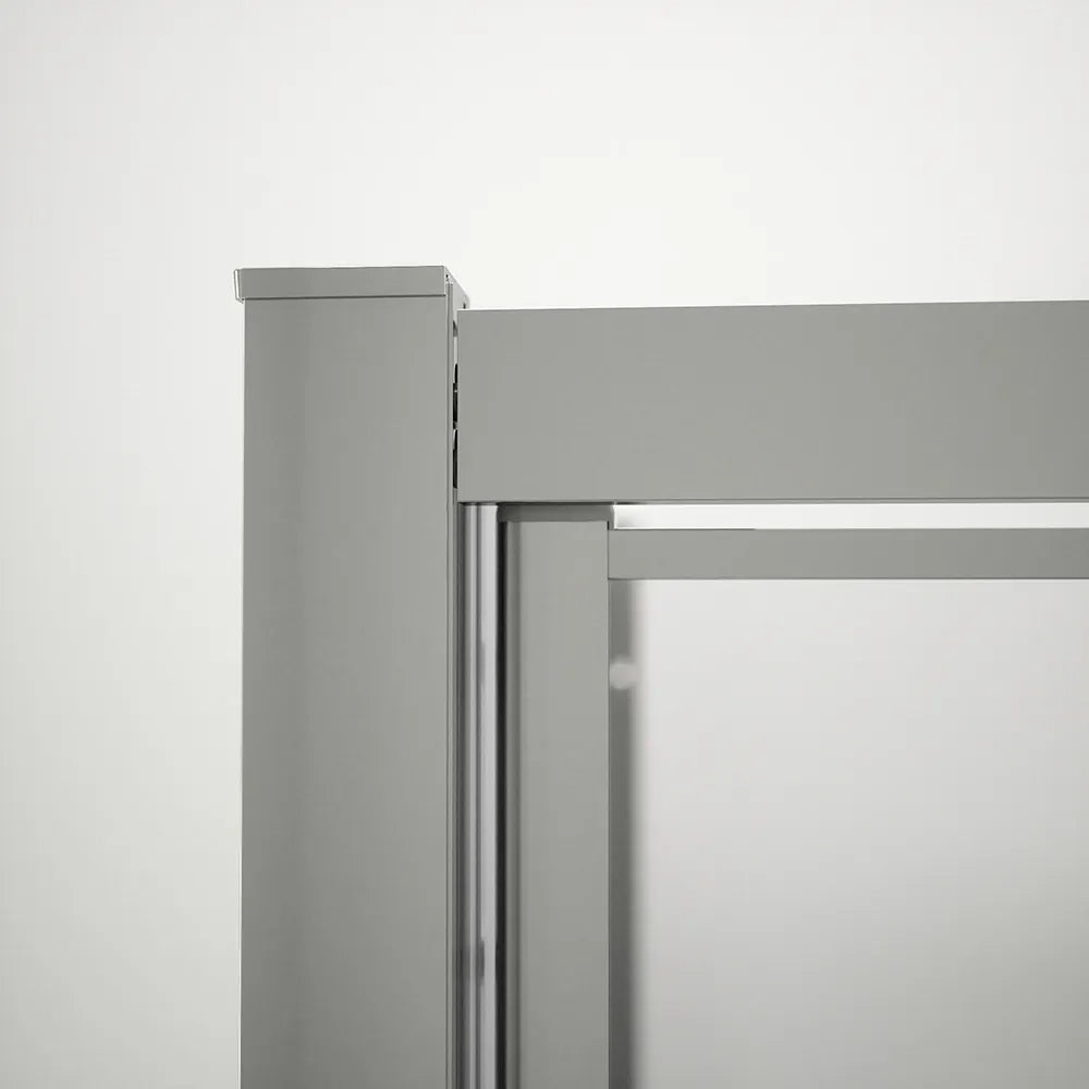 Box doccia tre lati 70x80x70cm con porta saloon profili cromati e vetro 6mm trasparente h190 | Portofino