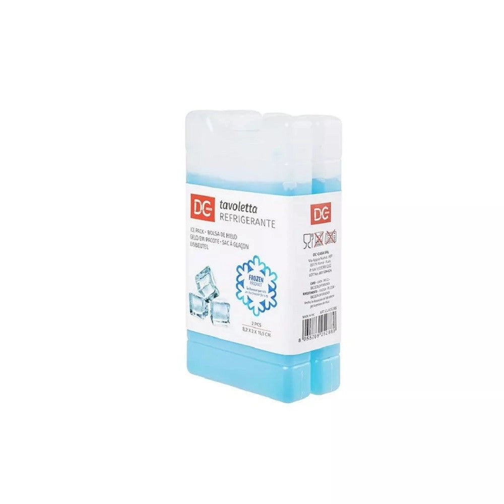 Trade Shop - Set 2 Pz Tavoletta Refrigerante 8.2x2x15.5 Cm Trasparente Borse Termiche 0225400 -
