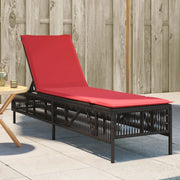 Lettino prendisole con Cuscino in Polyrattan Marrone 4002744