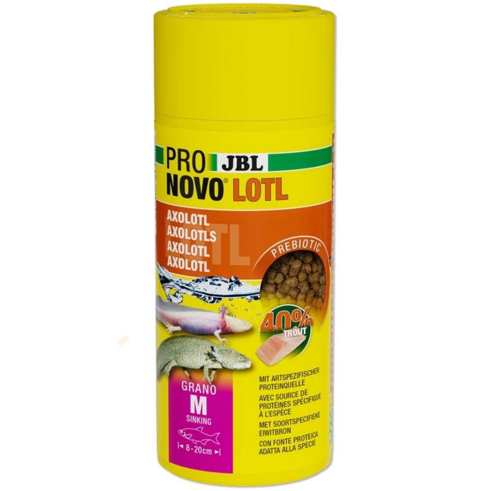 JBL ProNovo Lotl Grano M 250ml - Mangime base in granuli per Assolotti e Tritoni da 8 a 20cm